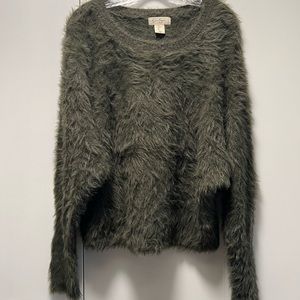 Jessica Simpson super soft eyelash knit sweater olive green size L